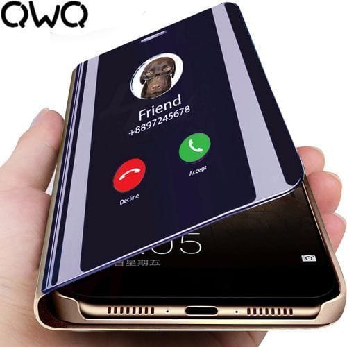 Clear View Protective Flip Case Pouch For Samsung Galaxy A03s- Black