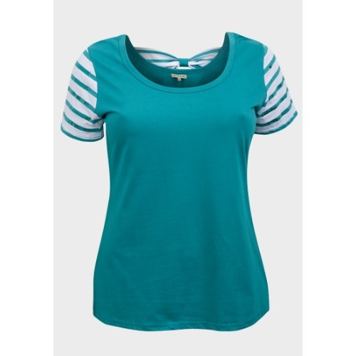 Ladies Plus Size Sequin Detail Top - Teal