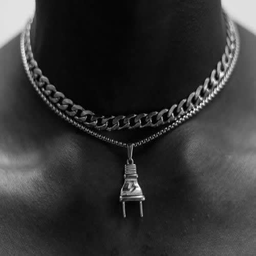 2 Cuban Chains With Plug Pendant