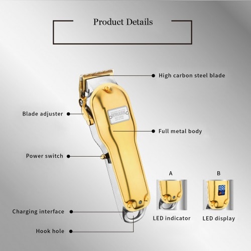 Wmark All Metal Professional Clipper - 2500mAh