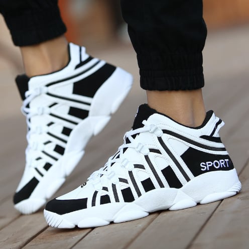 New Unisex Trendy Sports Sneakers - Black/white