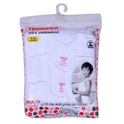 3 in 1 Singlet Pack For Boys - White