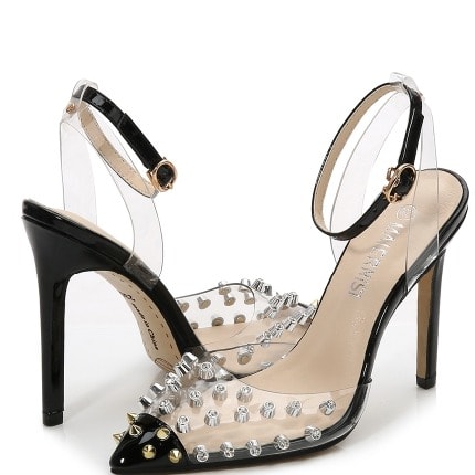 Rhinestones Transparent Shoe - Black