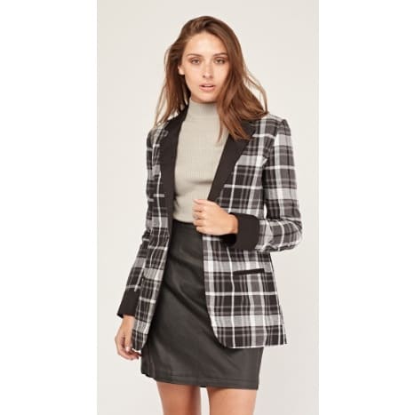 Double Breasted Long Tartan Blazer With Trouser
