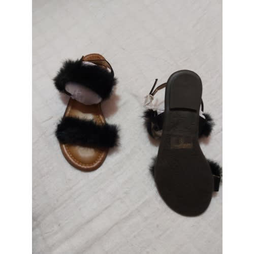Fur Sandal Black