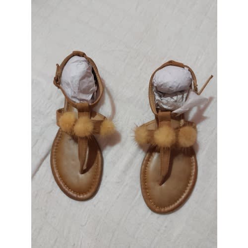 Fur Cover Sandal Brown