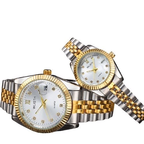 Wlisth Couple Wrist Watches - Silver White Face