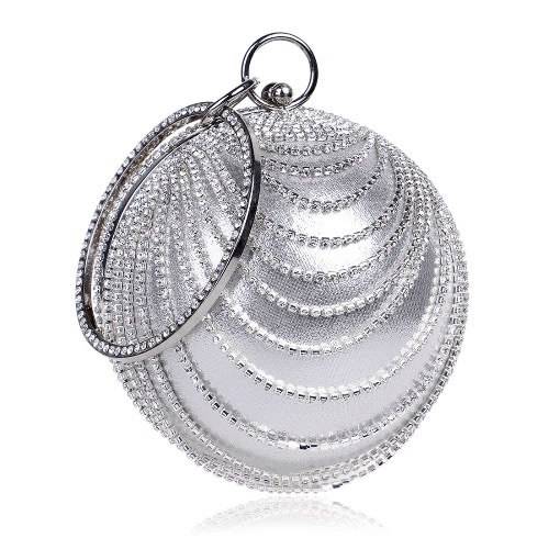 Round Dangling Stone Sudded Chain Purse