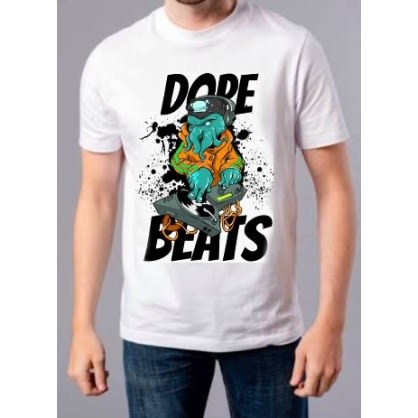 Unisex Printed Shirt - Dope Beats - White