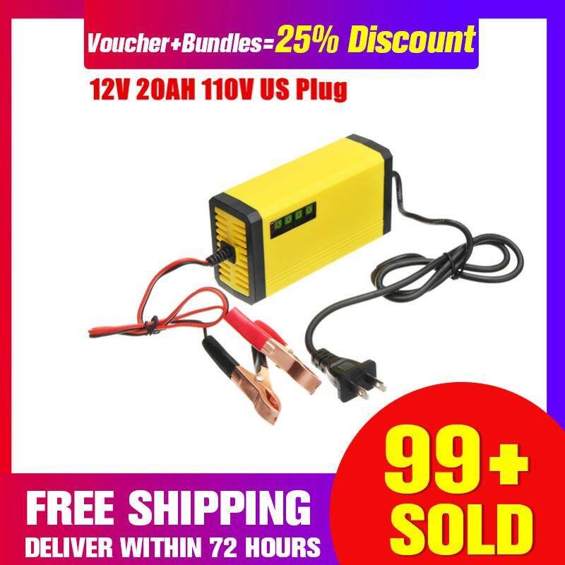 Car Charger 12V 2AH-20AH Motorcycle Smart Automatic Maintainer Trickle 110V American Plug