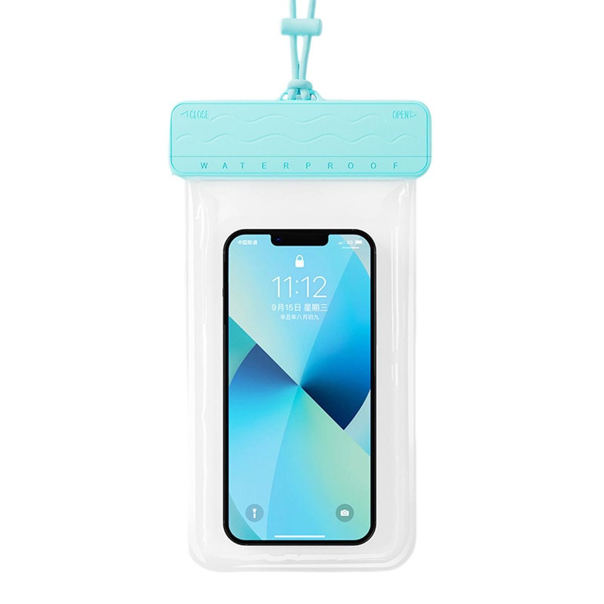 Waterproof Phone Pouch IPX8 Waterproof Clear Phone Dry Bag Protector Sky Blue