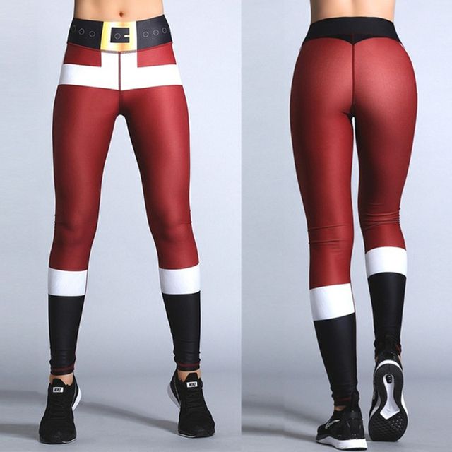 Leggings Sexy Yoga Pants 3d Santa Claus Printed High 05_S