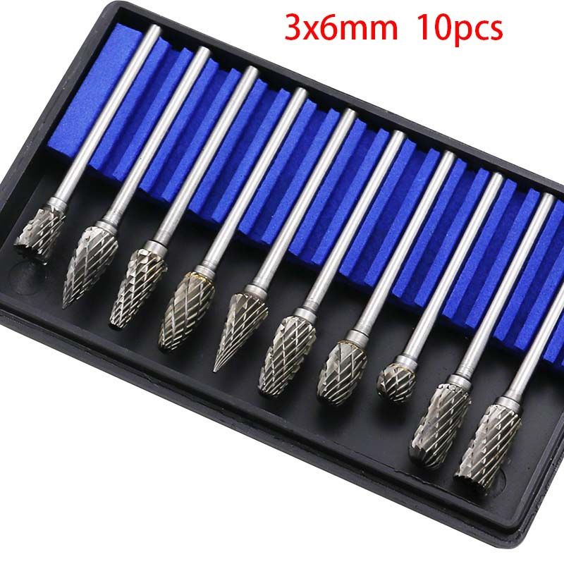 JIGONG 20pcs 3mm Tungsten Steel Grinding Rolling Carbide