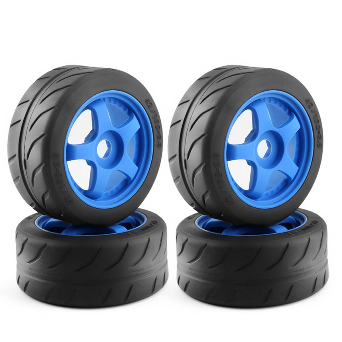 4pcs 5-Spoke 102*75*43mm Remote Control Off-Road Rally Car Tires 17mm Wheel Hex Replacement for Arrma 1/7 Infraction Limitless Felony Remote Control Car Wheel Upgrade Parts