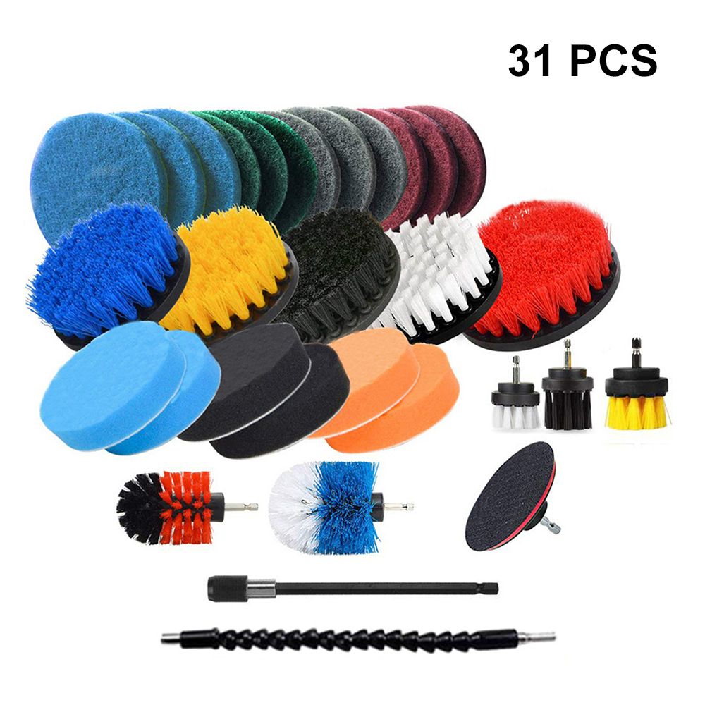 31PCS Electric Drill Brush Set Includ Clean Cloth ,Scrub