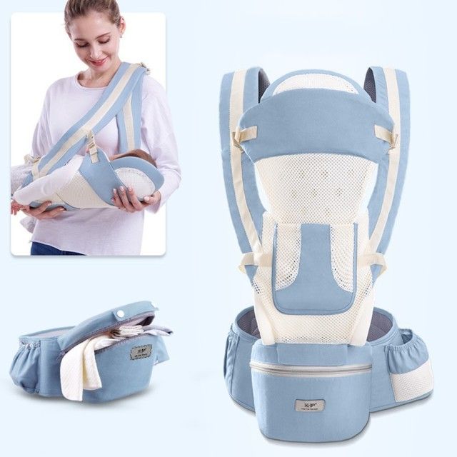 Ergonomic Baby Backpacks Baby Carrier Cushion Front Sitting Kangaroo Baby Wrap Sling Travel Multifunction Infant 0-48M Baby Bags Summer Light Green