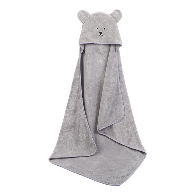 Baby Hooded Towel Bath Washcloths Soft Coral Fleece Beach Grey