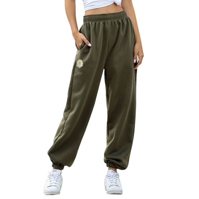-Sweatpants -Women -Baggy -Gray -Pants 2-thick Army Green_S