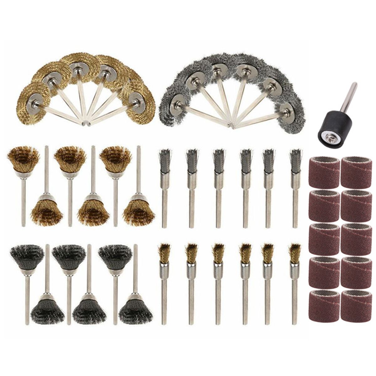 47PCS Steel Wire Brass Brush Polishing Brush Grinding Wheel