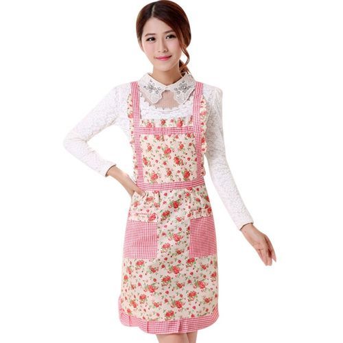 Plaid Print Kitchen Double Layer Anti-oil Aprons