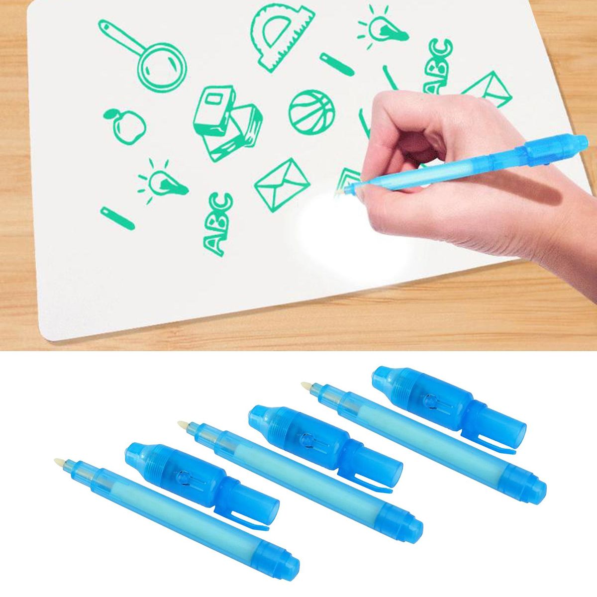 3pcs Invisible Ink Pen Highlighter Marker For Message Birthday Party