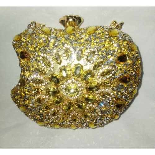 Wristlet Glittering Clutch - Gold