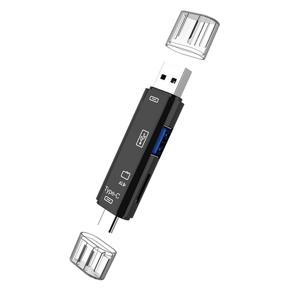 5 In 1 USB 3.0 Type-C Micro OTG TF Micro Security-Black