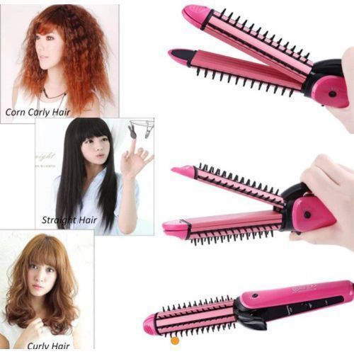 Hair Straightener And Curler - 3 In 1 Set.