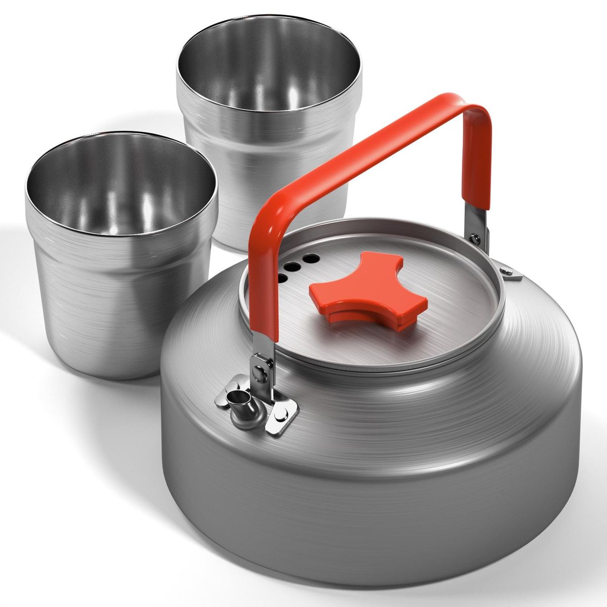 Outdoor Teapot with Cup Stainless Steel Rustproof Anti-corrosion Tableware Set Kettle Camping Pinic Hiking