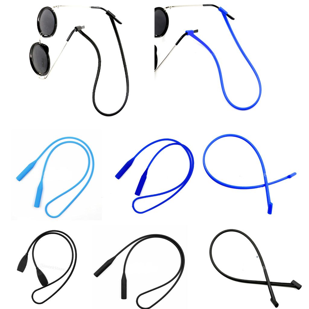 2x Elastic Silicone Eyeglass Neck Strap Glasses Sunglasses Cord Holder