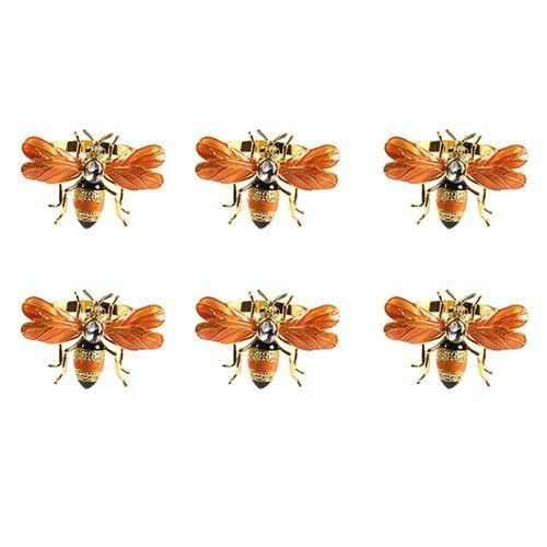 6Pcs The Napkin Buckle Napkin Ring Alloy Bee Drip