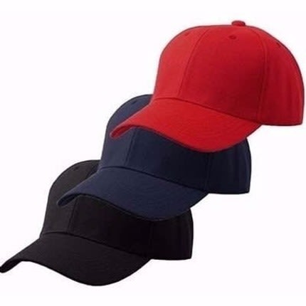 Classic Plain Baseball Face Cap - 3 Sets