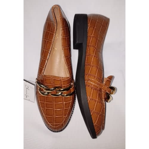 Sole Croc Embossed Loafers For Ladies