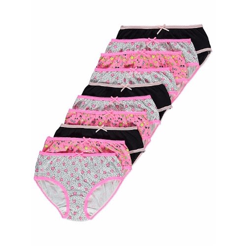 Ditzy Heart And Holiday Print Briefs 10 Pack
