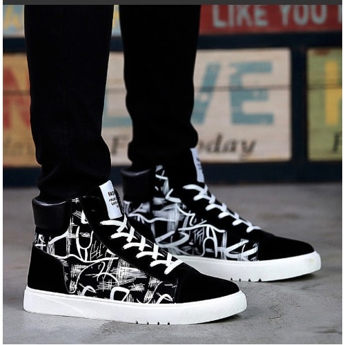 Unisex Ankle Sneakers - Black N White