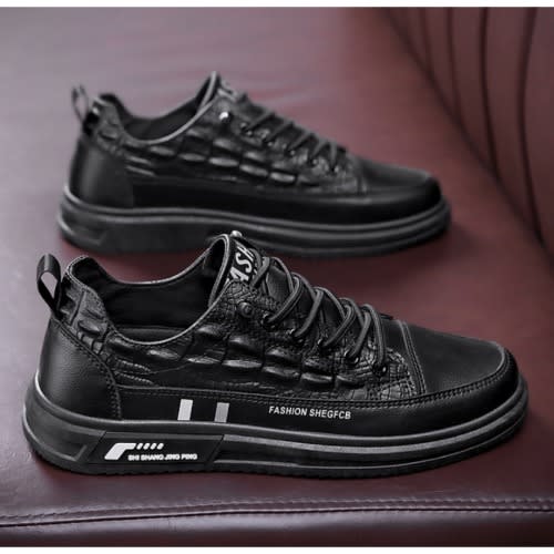 Casual Croc Leather Men Sneakers