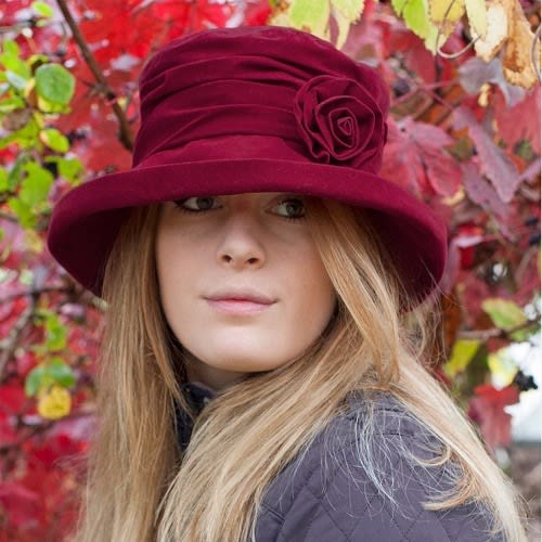 Ladies Fashion Hat - Wine Red