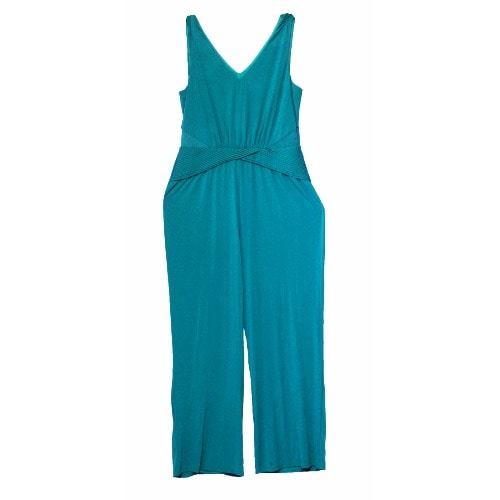 Women's Pleat Waist Jumpsuit - Green