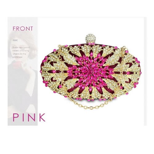 Pink Glamour Party Occasion Clutch Purse Bag