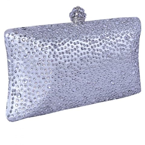 Silver Crystal Clutch