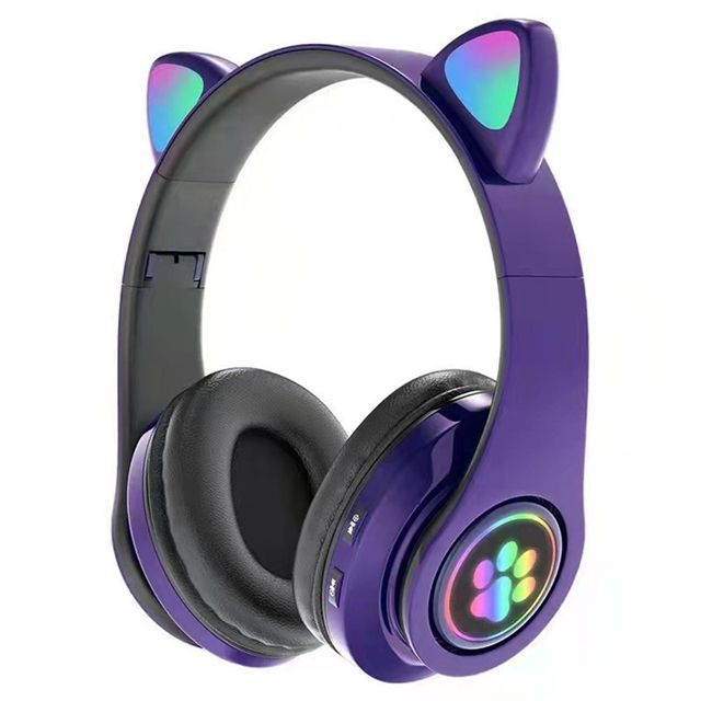 Cute Cat Bluetooth Headphone Wireless Headset Foldable Hifi