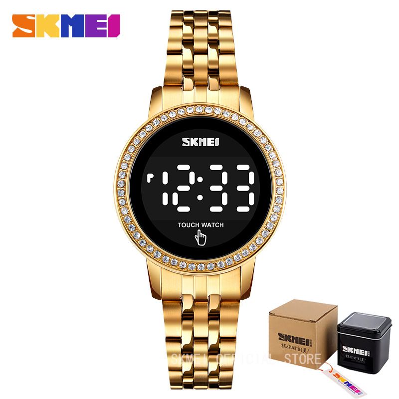 Women LED Touch Diamond Waterproof Wrist Date Time Wristwatch