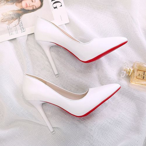 Women Pumps Fashion 10cm High Heels For Women Shoes-White