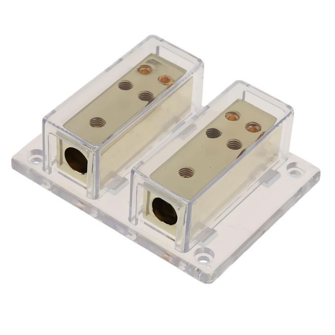 Two 4 Gauge To Eight 8 Gauge 8 Way Set Screw Ground Distribution Block