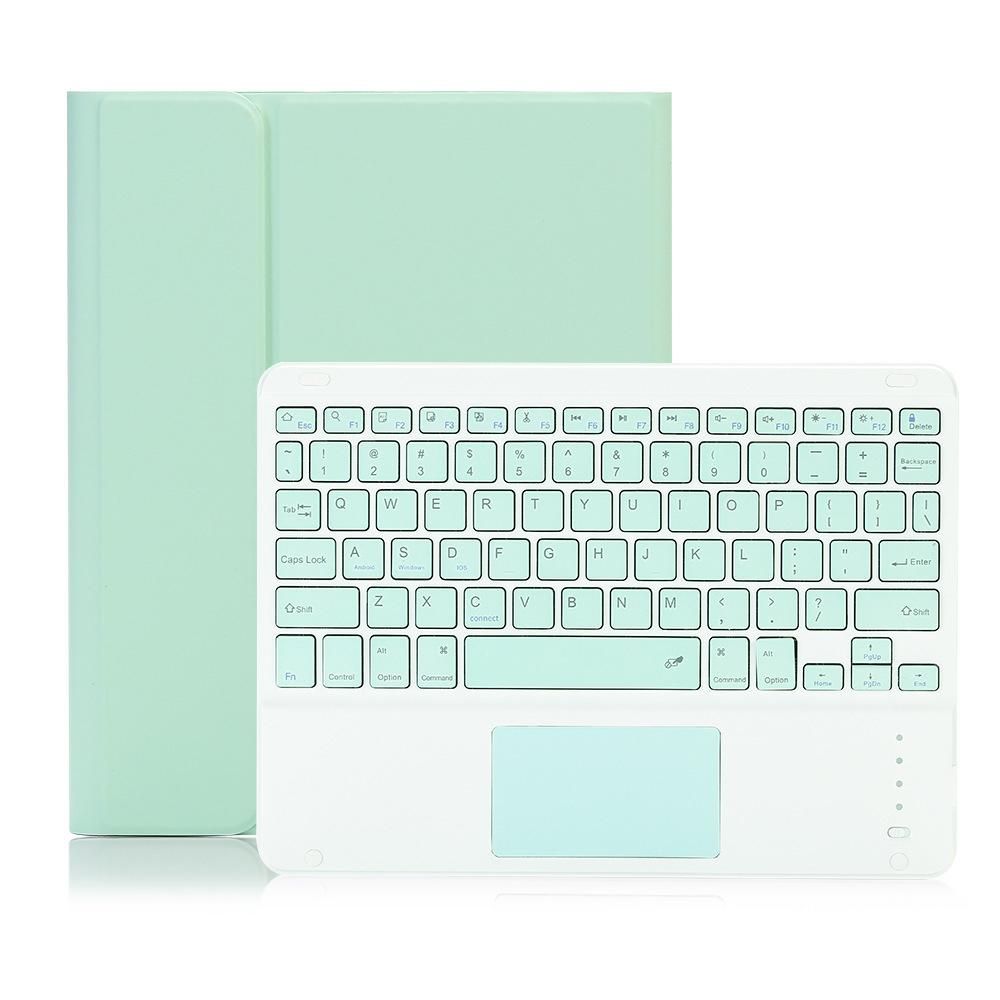 Detachable BT Keyboard Case with Touchpad Charging Pen Slot Compatible with iPad Pro11 2018/2020/ iPad air4 2020 Green