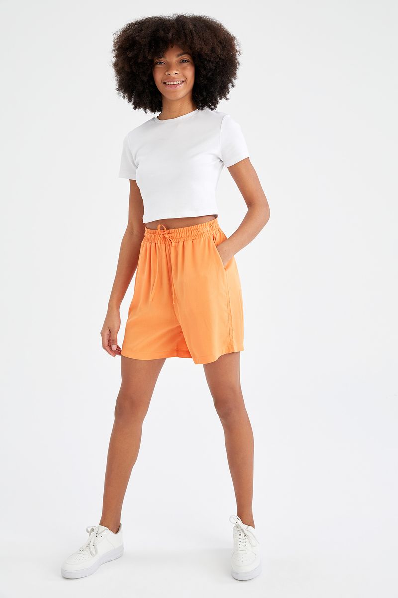 Woman Relax Fit Woven Short - Orange
