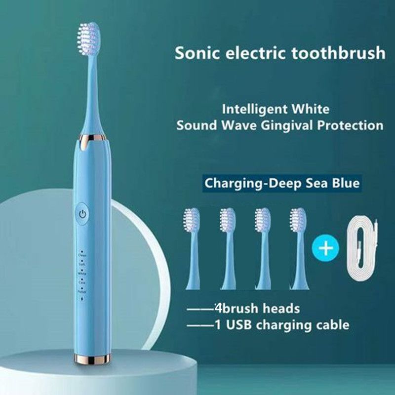 Smart Sonic Adults Electric Toothbrush USB Rechargeable