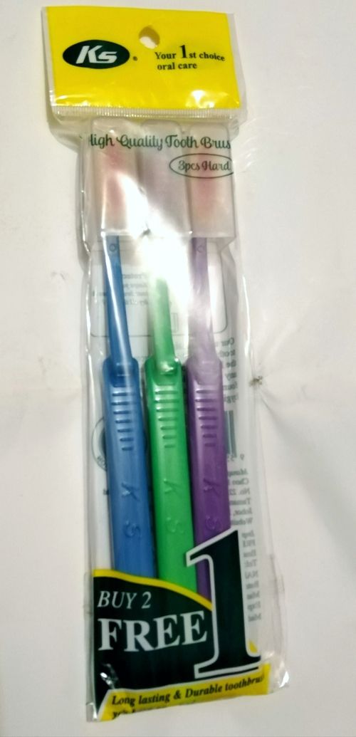 3pcs Hard Toothbrush...(KS Brush