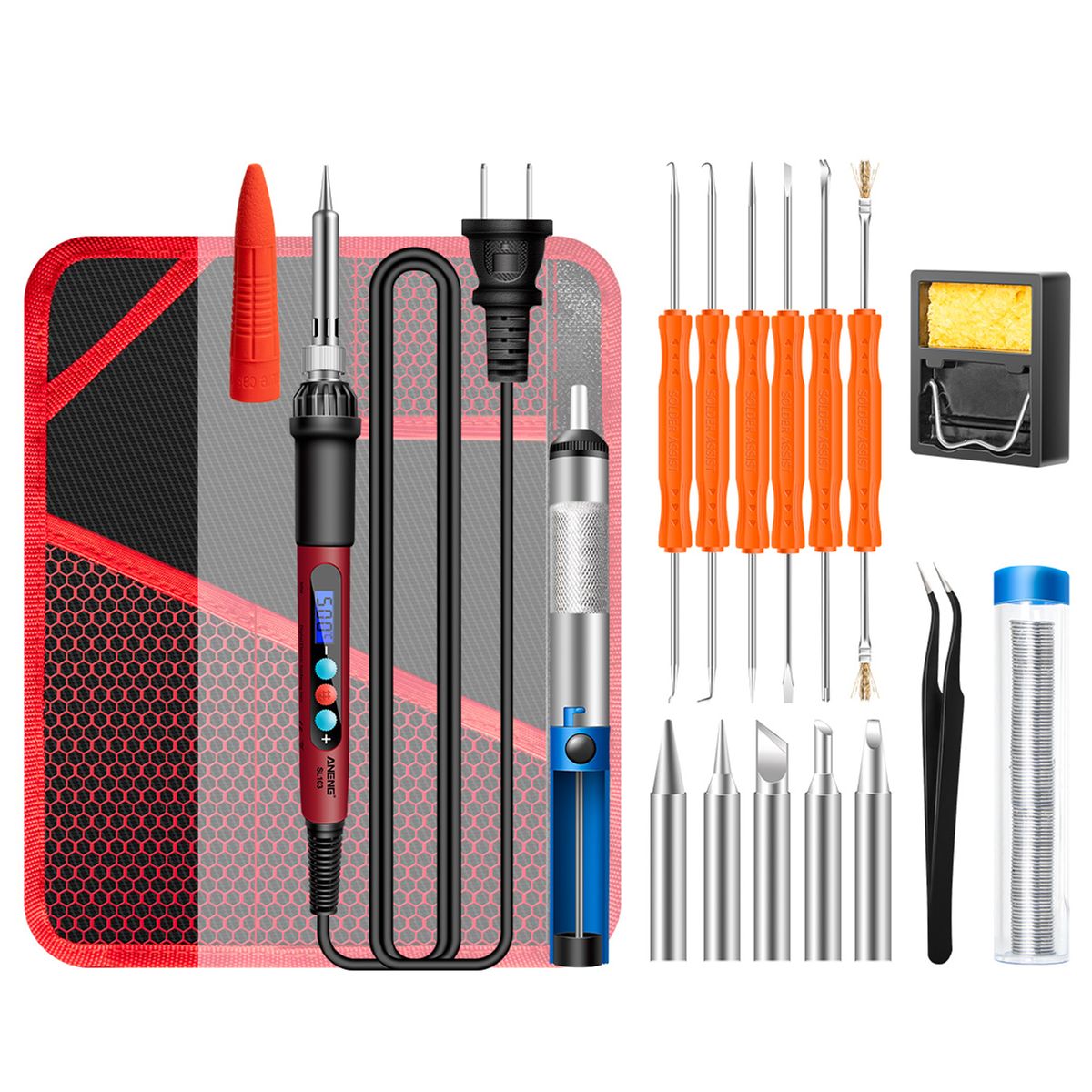 SL103 18pcs Mini Electric Soldering Iron With LCD