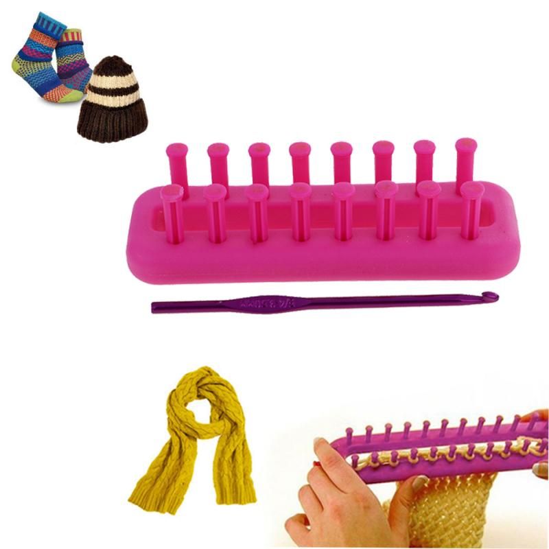 Plastic Rectangle Wool Knitting Loom With Hook Scarf Hat Scarf Hat